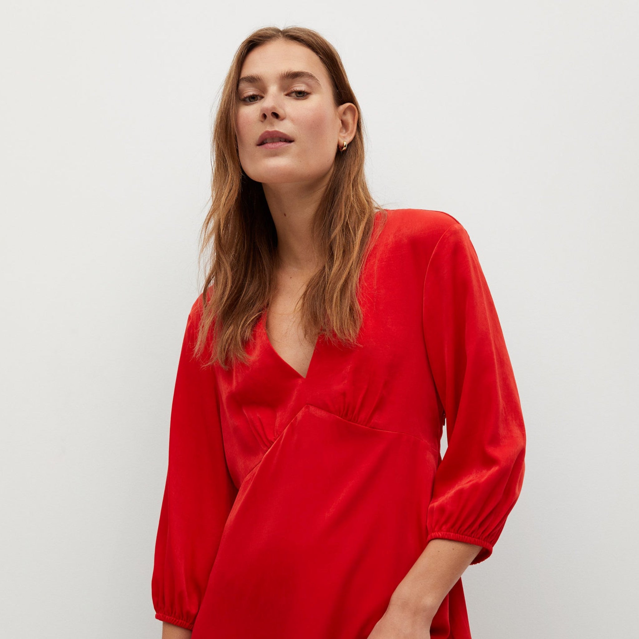 mango red wrap dress MANGO Camelia Midi Dress Red