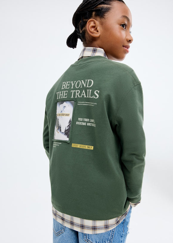 MANGO BEYOND 17017776-39 MANGO KIDS BOY T-SHIRT LONG SLEEVE