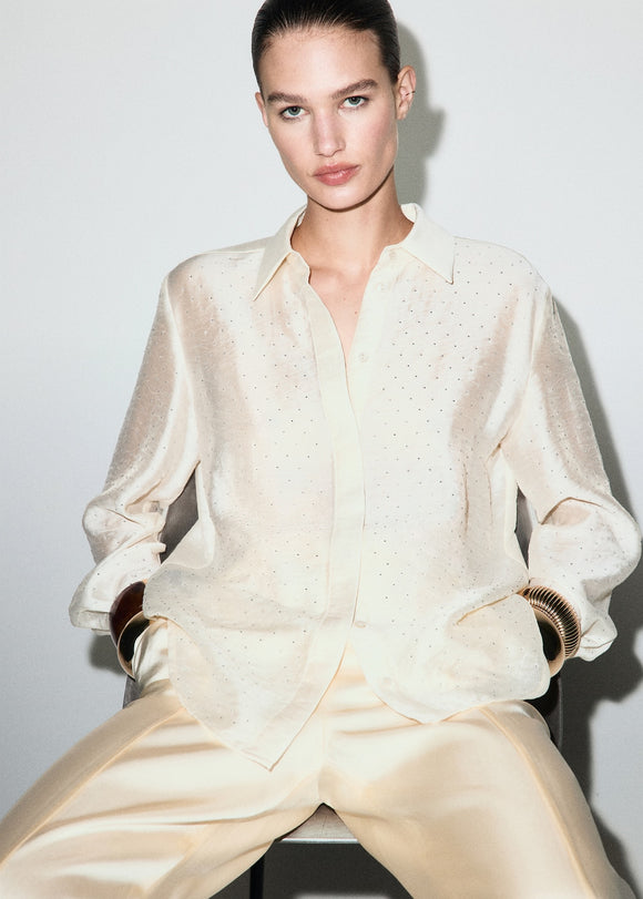 MANGO ROMP 17019109-08 MANGO WOMEN SHIRT LONG SLEEVE