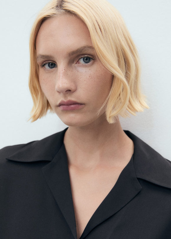 MANGO SASSA 17021156-99 MANGO WOMEN SHIRT SHORT SLEEVE