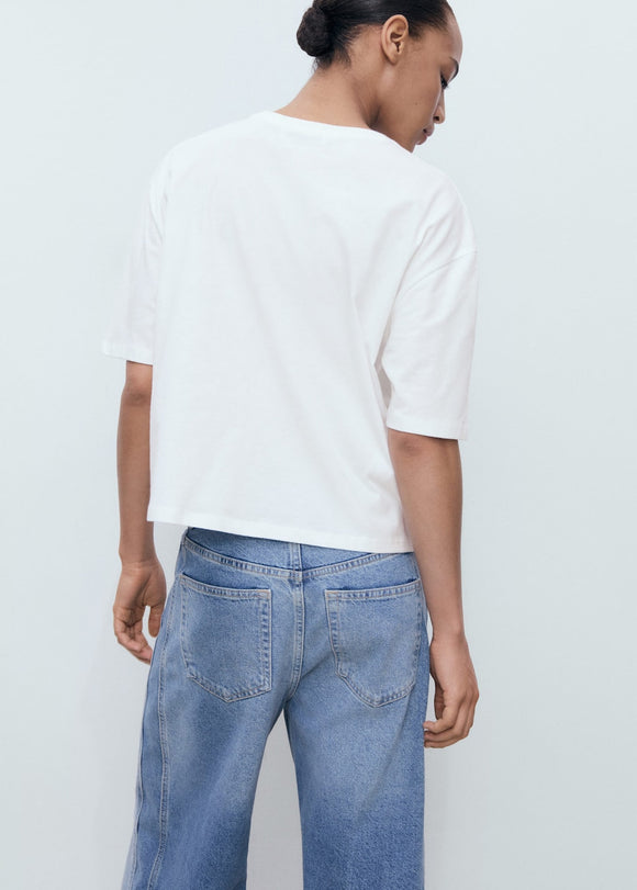 MANGO PEONIA-W 17031259-02 MANGO WOMEN T-SHIRT SHORT SLEEVE