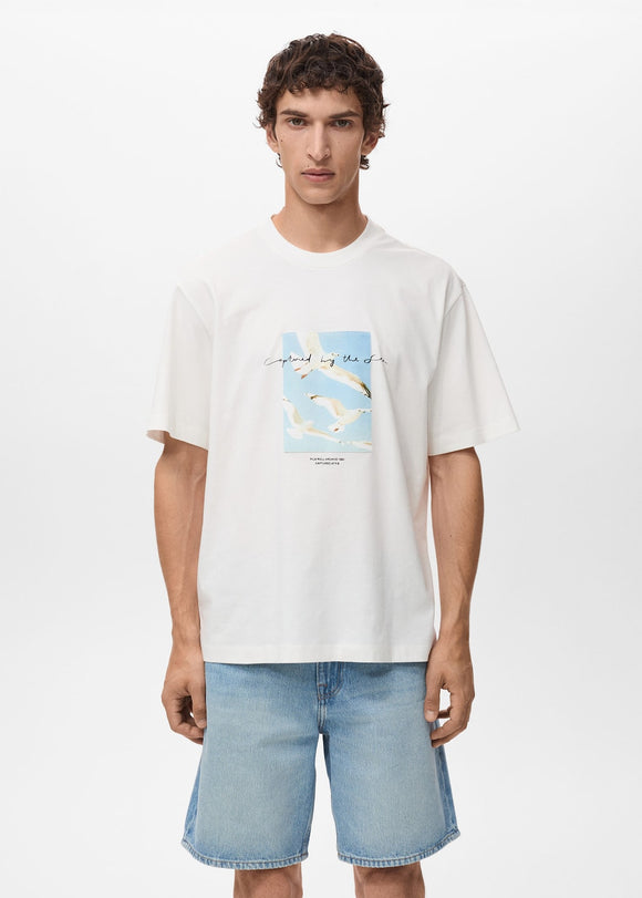MANGO SEAGULL 17031273-02 MANGO MAN T-SHIRT SHORT SLEEVE