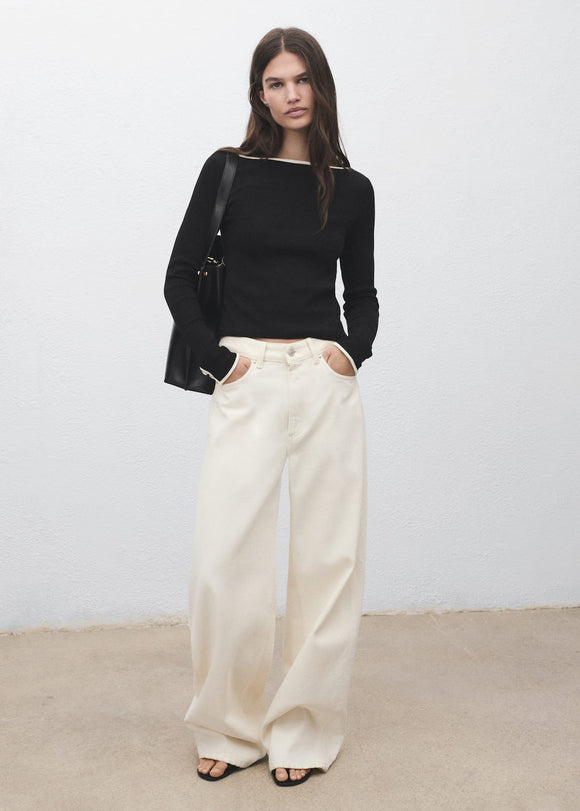 MANGO PORTA 17034085-99 MANGO WOMEN T-SHIRT LONG SLEEVE