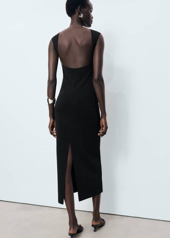 MANGO BACKLESS 17071235-99 MANGO WOMEN DRESS FULL LENGTH