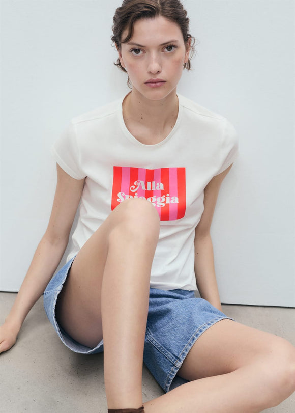 MANGO ILLUSTRA 17081216-70 MANGO WOMEN T-SHIRT SHORT SLEEVE