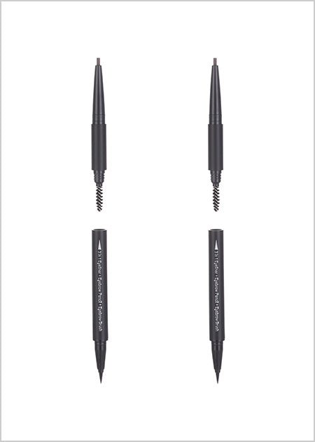MINISO 3 IN 1 EYELINER +EYEBROW PENCIL +EYEBROW BRUSH (03 DARK BROWN) 2006841712100 EYEBROW PENCIL
