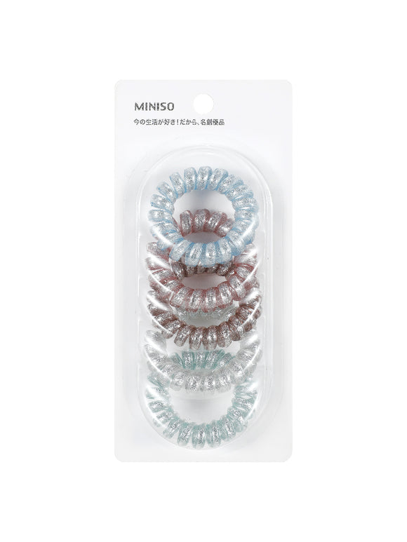 MINISO 4.5 COLORED SPIRAL HAIR TIES ( 5PCS ) 2007225610104 HAIR TIE