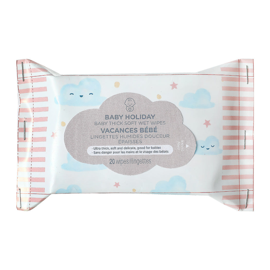 MINISO BABY HOLIDAY BABY THICK SOFT WET WIPES ( 20 WIPES×5 PACKS ) 2011595310106 SKIN CARE & CLEANSING PRODUCTS