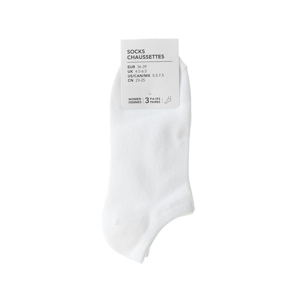 MINISO WHITE LOW-CUT SOCKS (3 PAIRS) 2013101810100 WOMEN'S LOW-CUT SOCKS