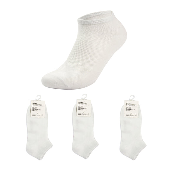 MINISO BREATHABLE MESH WOMEN'S ANKLE SOCKS 3 PAIRS ( WHITE ) 2013173711107 WOMEN'S LOW-CUT SOCKS
