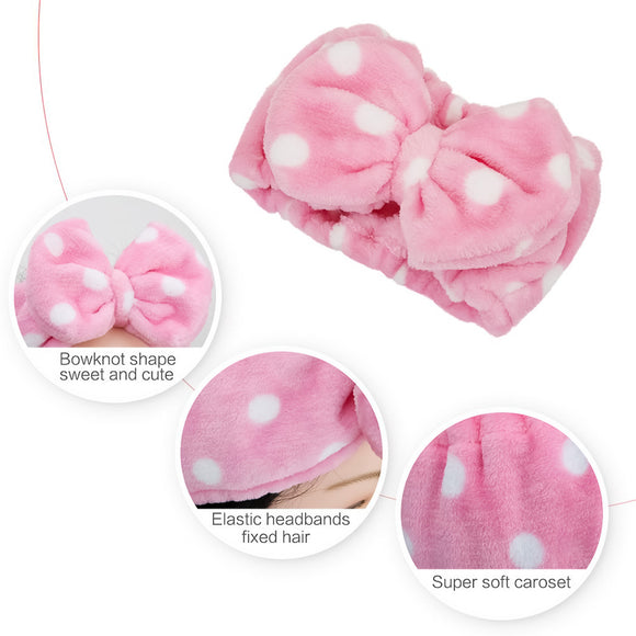 MINISO FLANNEL BOWKNOT HEADBAND(POLKA DOT) 2014458210100 HAIR CLIPPERS