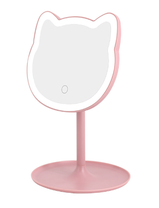 MINISO LED BATTERY POWERED STEPLESS DIMMING KITTEN MIRROR (4.5V) 2014597310105 TABLE MIRROR