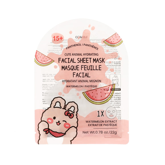 MINISO CUTE ANIMAL HYDRATING FACIAL SHEET MASK (WATERMELON) 2014609913102 FACIAL MASK SHEET