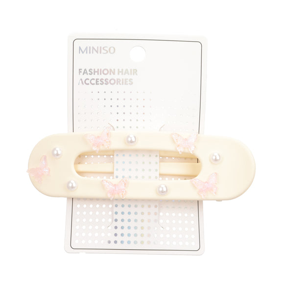 MINISO PINK GLOBE SERIES BUTTERFLY OVAL HAIR CLIP (1 PC) 2014736110108 HAIR CLIPPERS