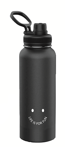 MINISO SOLID COLOR HANDHELD STAINLESS STEEL WATER BOTTLE 1.4L(BLACK) 2015239614100 STEEL CUP