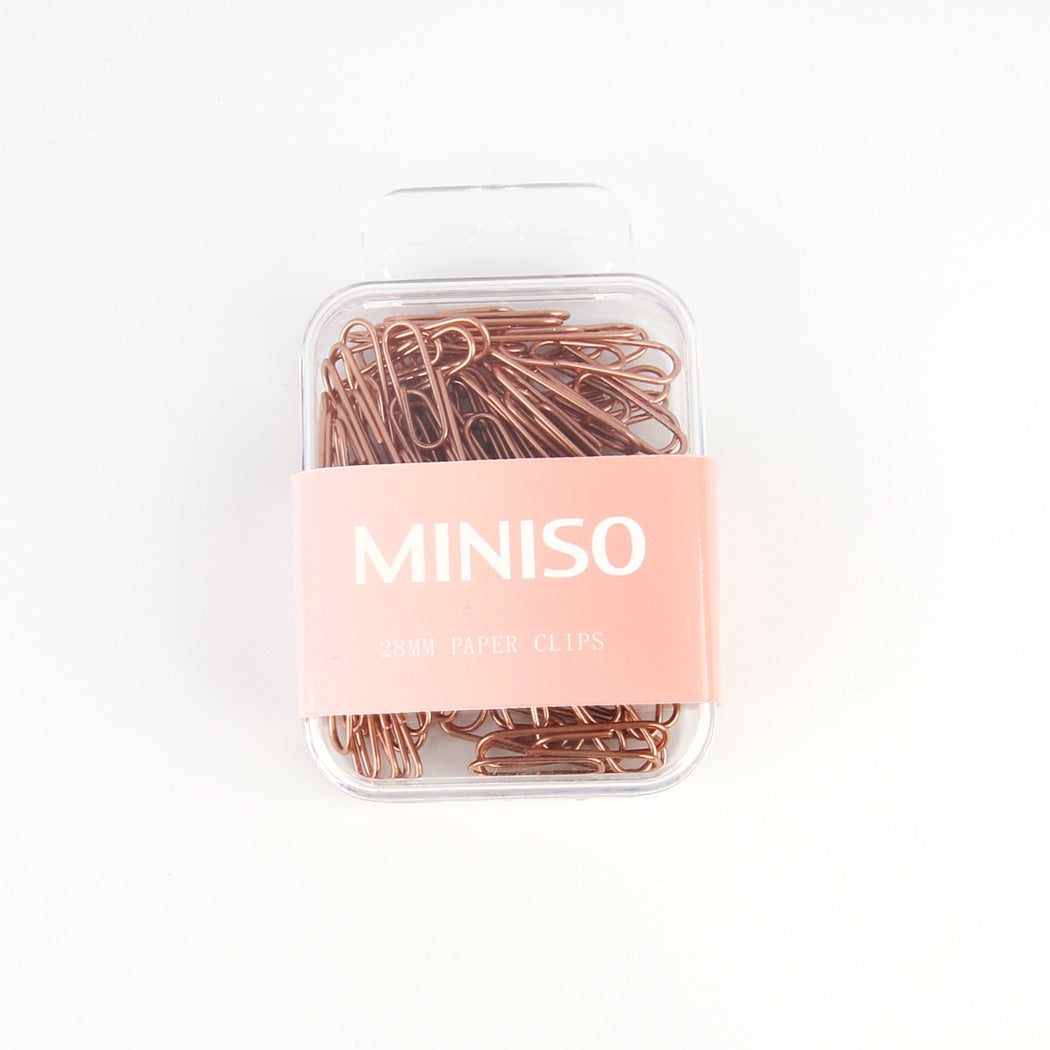 MINISO ROSE GOLD SERIES PAPER CLIPS ( 80 PCS ) PDQ 2015285410107 STATIONERY & GIFT