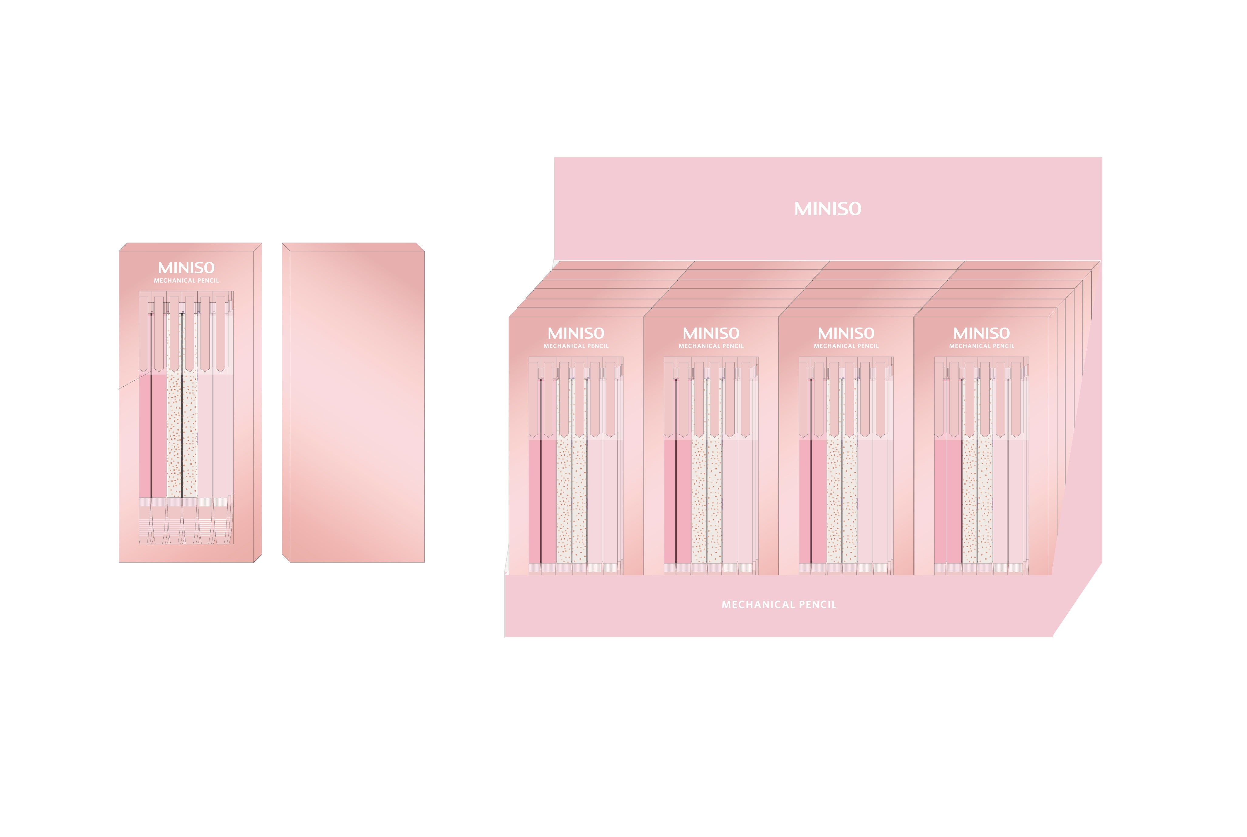 MINISO SÉRIE OR ROSE ENSEMBLE PORTE-MINE 12 PIÈCES 2015285910102 STATIONERY & GIFT