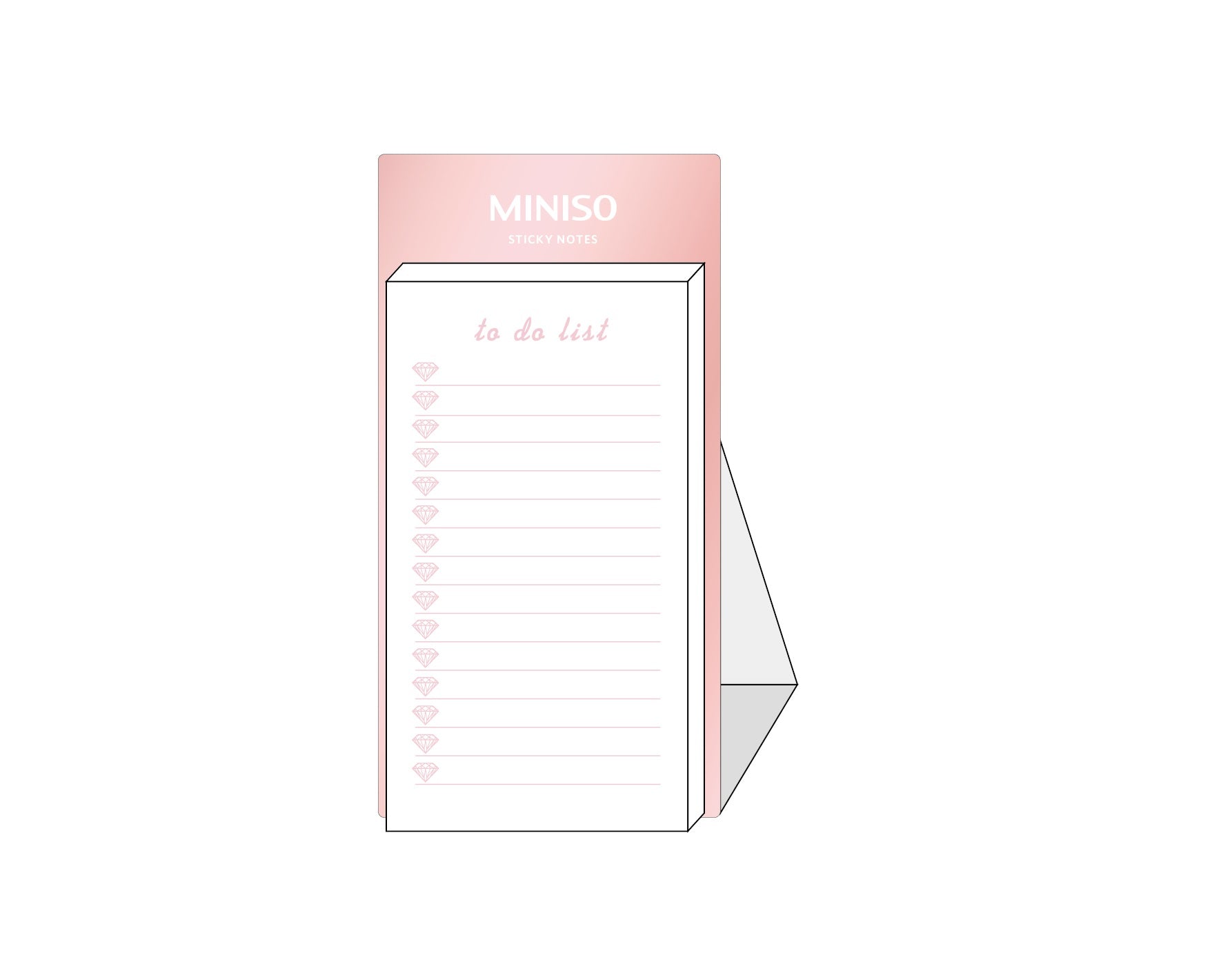 MINISO ROSE GOLD SERIES NOTE PAD ( 60 SHEETS ) PDQ 2015286110105 STATIONERY & GIFT