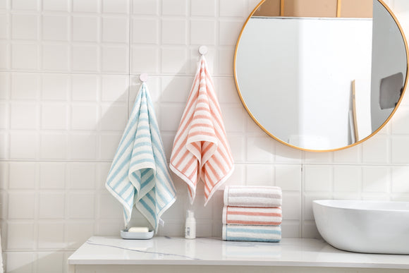 MINISO STRIPED PURE COTTON TOWEL ( BLUE ) 2015298011100 TEXTILE