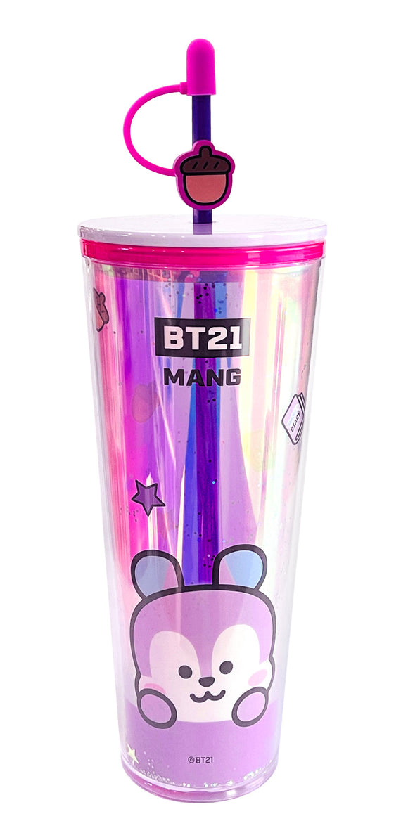 MINISO BT21 COLLECTION DOUBLE WALL PLASTIC TUMBLER WITH STRAW (800ML)(MANG) 2016371015107 PLASTIC WATER BOTTLE