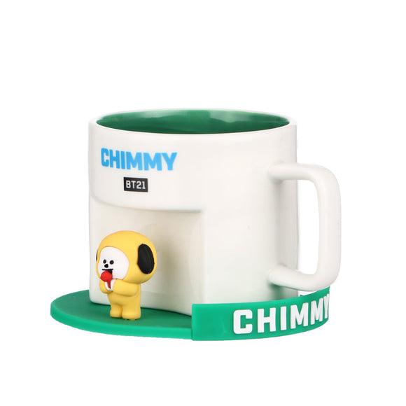 MINISO BT21 COLLECTION CARTOON CERAMIC CUP WITH COASTER ( 450ML ) ( CHIMMY ) 2016371116101 CERAMIC MUG