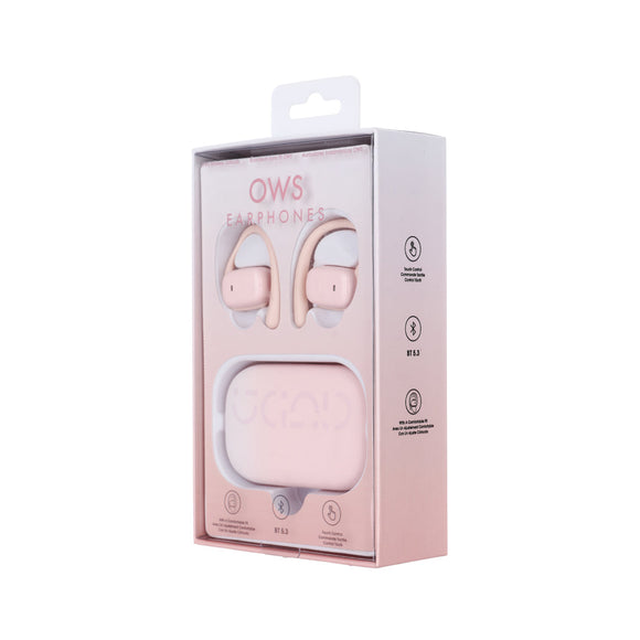 MINISO DOPAMINE GRADIENT SOAP OPEN WEARABLE STEREO WIRELESS EARBUDS  MODEL: W99(PEACH PINK) 2016847311108 EARPHONES