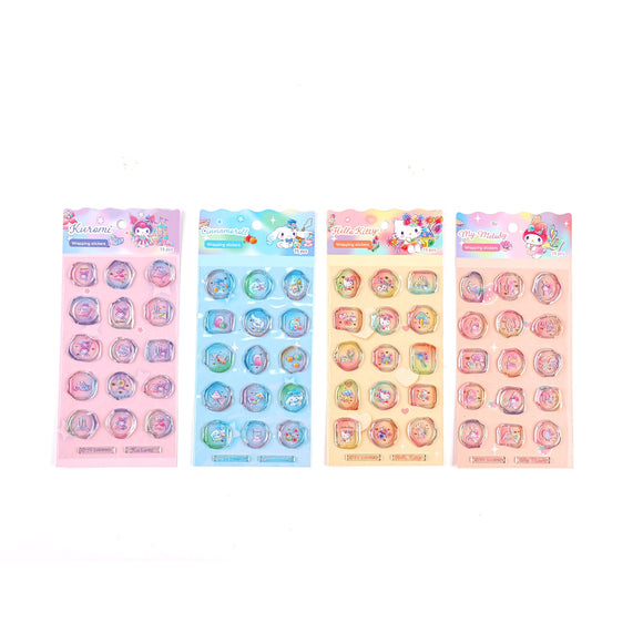 MINISO SANRIO CHARACTERS FANTASY COLLECTION CRYSTAL WAX STAMP STICKERS ( 4 ASSORTED MODELS ) 2018191810108 CREATIVE DIY