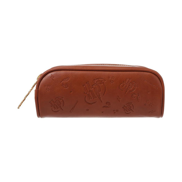 MINISO HARRY POTTER EMBOSSED GOLD-STAMPING STATIONERY CASE ( BROWN ) 2018367710102 STATIONERY ORGANIZER