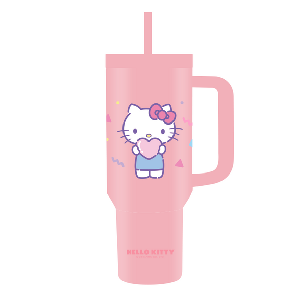 MINISO HELLO KITTY DOUBLE WALL STEEL TUMBLER WITH STRAW 1200ML 2018488812105 PLASTIC WATER BOTTLE