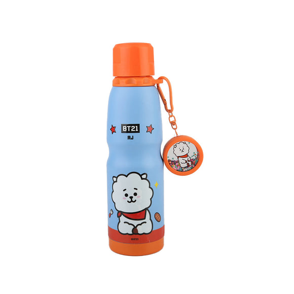 MINISO BT21 COLLECTION INSULATED WATER BOTTLE WITH PENDANT 600ML ( RJ ) 2018516217100 PLASTIC WATER BOTTLE