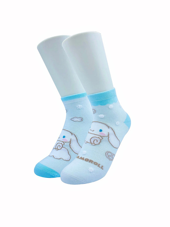 MINISO SANRIO CHARACTERS STRIPED & DOTS ANKLE SOCKS ( 2 PAIRS ) ( CINNAMOROLL ) 2019004011101 KIDS LOW-CUT SOCKS