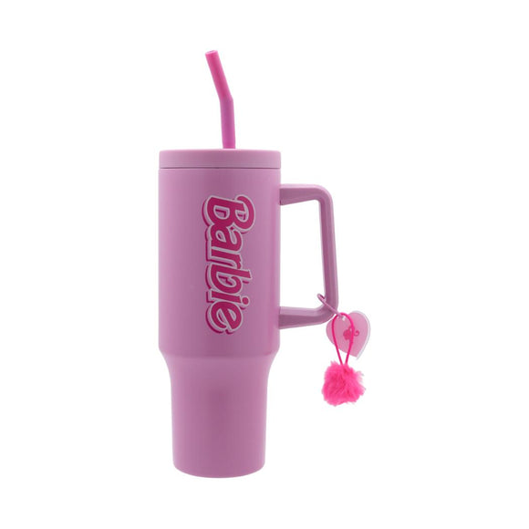 MINISO BARBIE PINK COLLECTION DOUBLE WALL STEEL BOTTLE WITH STRAW 1200ML 2019120310102 STEEL CUP