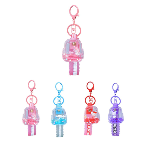 MINISO HELLO KITTY AND FRIENDS LIQUID BACKPACK KEYCHAIN 2021825210106 FASHIONABLE ORNAMENTS