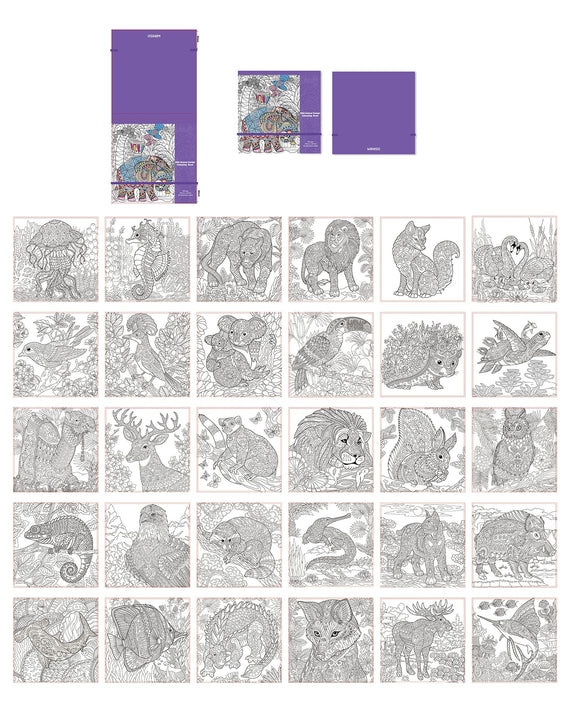 MINISO WILD ANIMALS COLLECTION 227X227MM GLUE-BOUND COLORING BOOK (30 SHEETS) 2024067510102 HARDCOVER MEMO BOOK