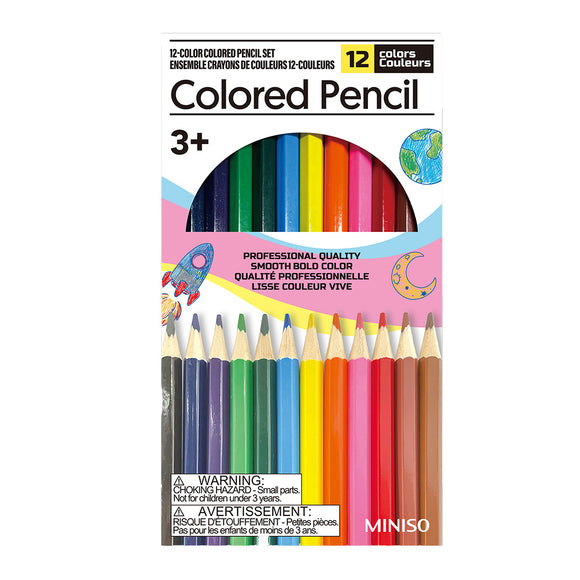 MINISO ESSENTIAL SERIES - 12-COLOR COLORED PENCIL SET 2014584410108 COLORED PENCIL