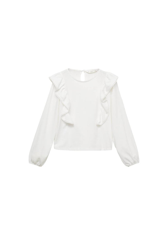 MANGO FRILL 77016010-02 MANGO KIDS GIRL T-SHIRT LONG SLEEVE
