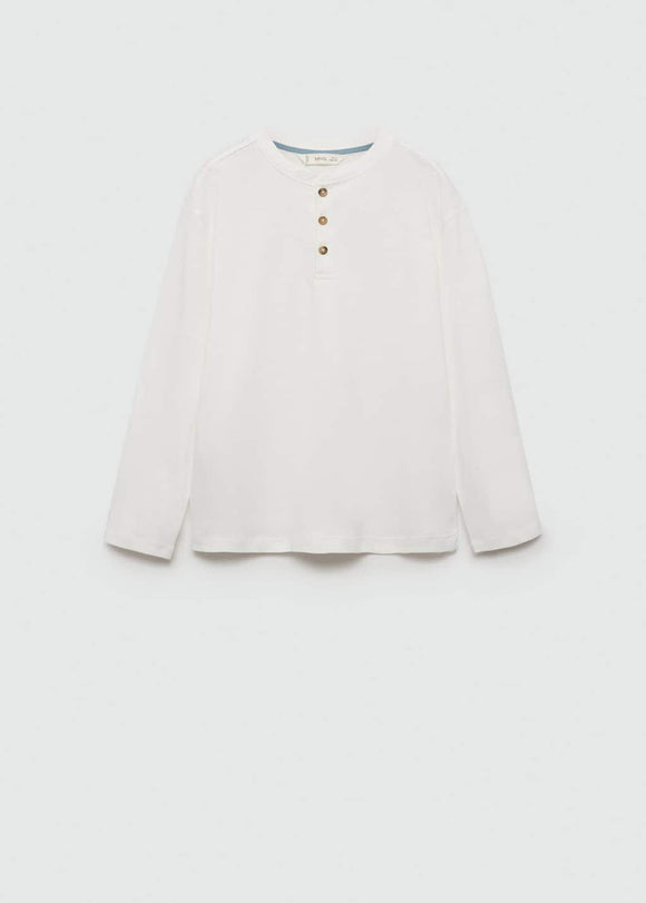 MANGO HENLEY7 77073271-02 MANGO KIDS BOY T-SHIRT LONG SLEEVE