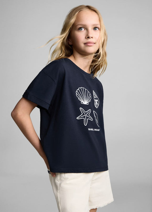 MANGO SEASHELL 87006368-56 MANGO KIDS GIRL T-SHIRT SHORT SLEEVE