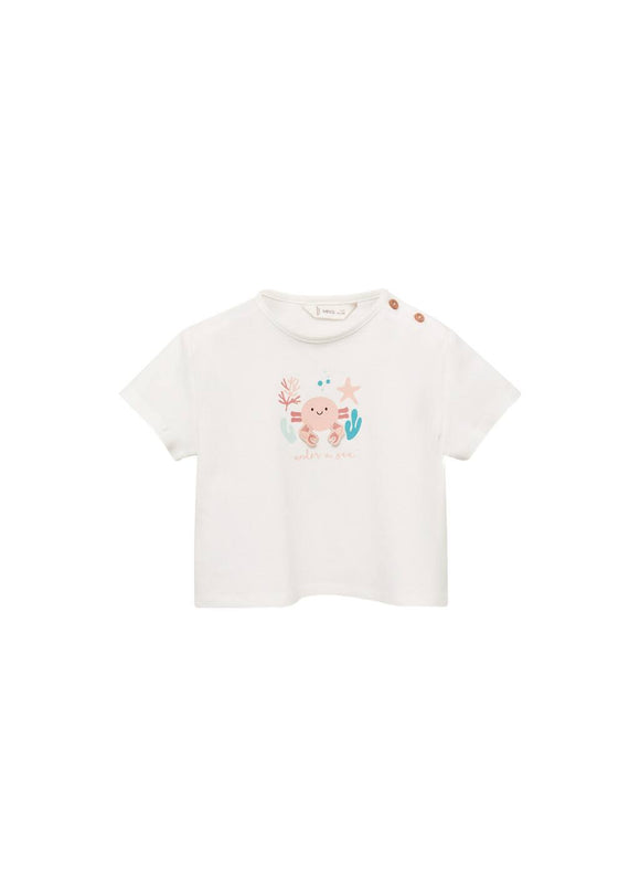 MANGO CRAB 87025972-02 MANGO KIDS NEW BORN BABY T-SHIRT SHORT SLEEVE