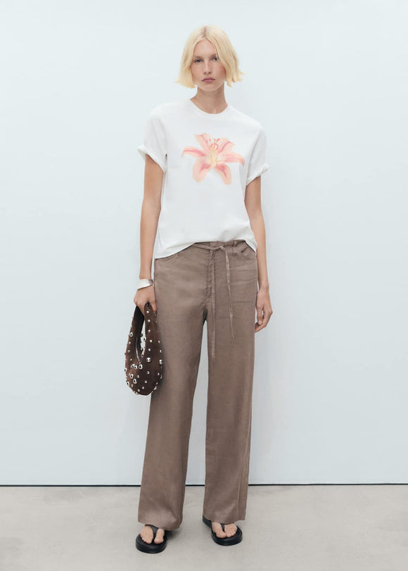 MANGO FLORAL 87028652-01 MANGO WOMEN T-SHIRT SHORT SLEEVE