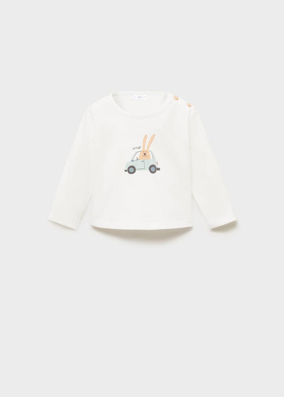 MANGO CAR 87031059-02 MANGO KIDS NEW BORN BABY T-SHIRT SHORT SLEEVE