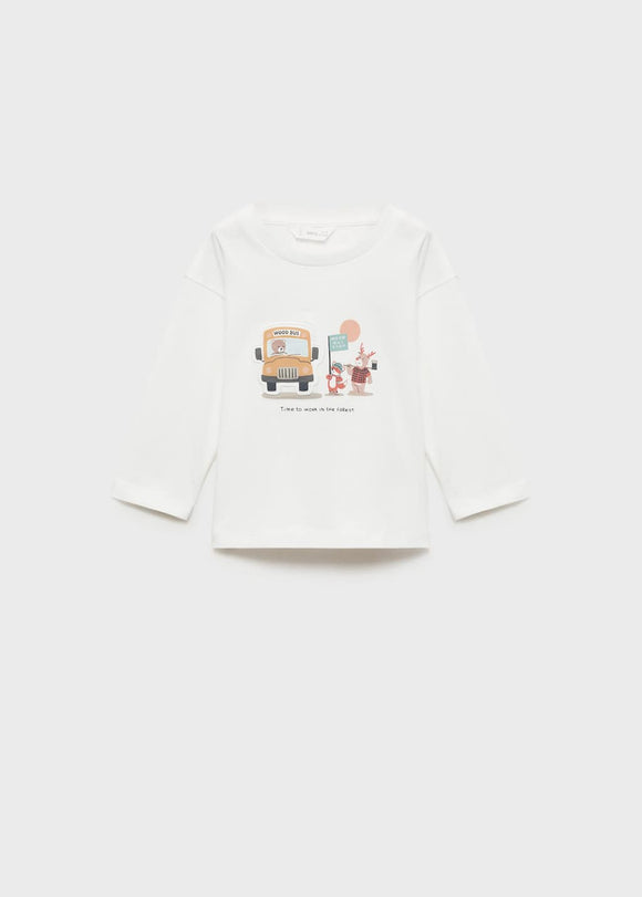 MANGO WOODBUS 87043642-02 MANGO KIDS BABY BOY T-SHIRT LONG SLEEVE