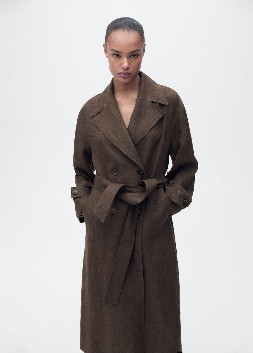 ★関税込★I AM MARI★Limello Kara Double Short Trench Ruler Max Mara The Cube Short Trench Coat in Camel Water-Repellent