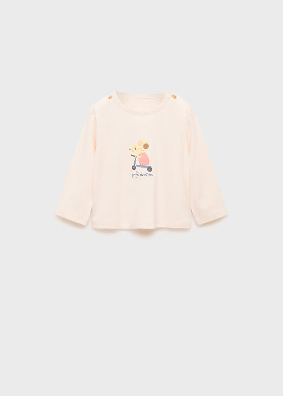 MANGO MOUSE 87081051-82 MANGO KIDS NEW BORN BABY T-SHIRT LONG SLEEVE