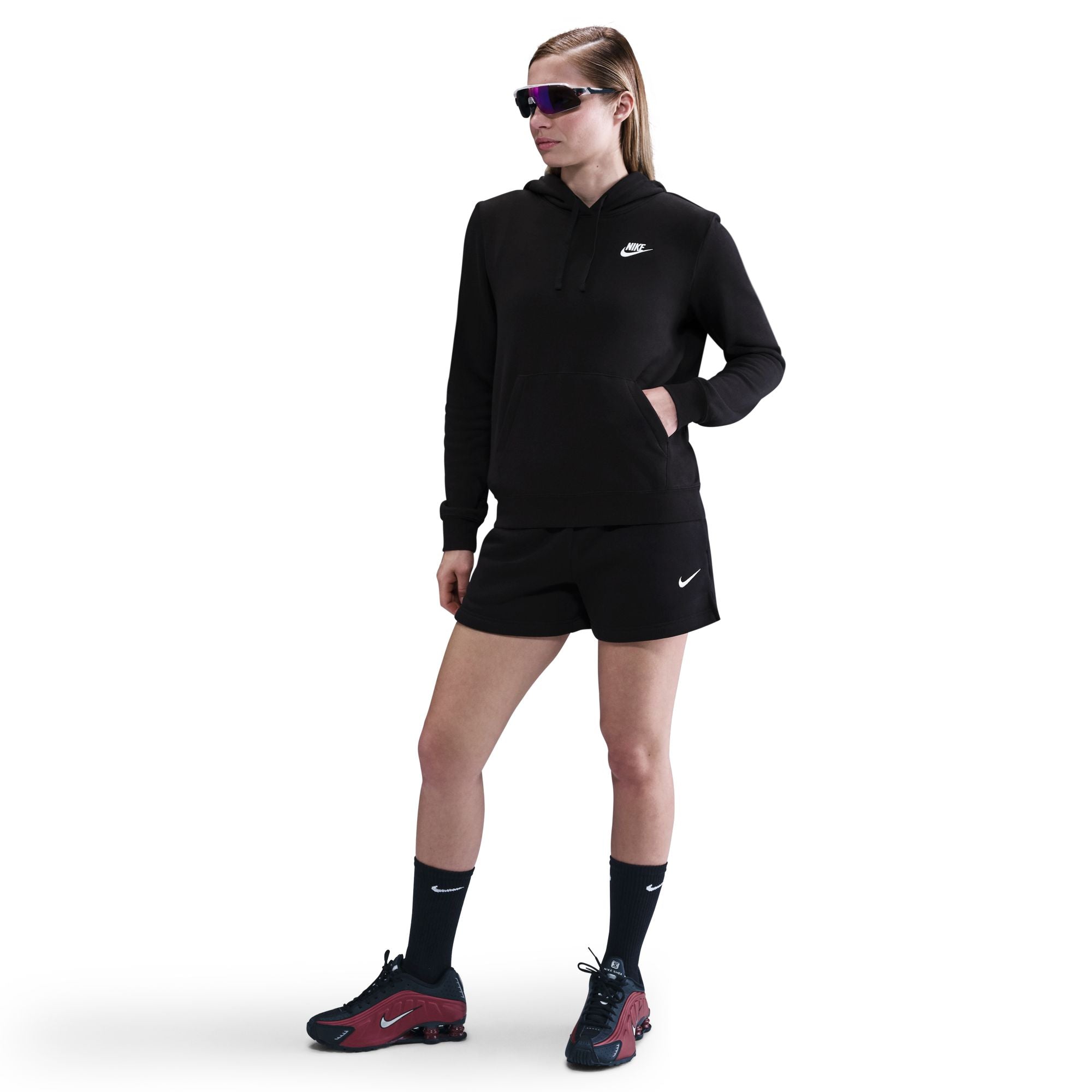 nike women's cotton hooded shirts & tops