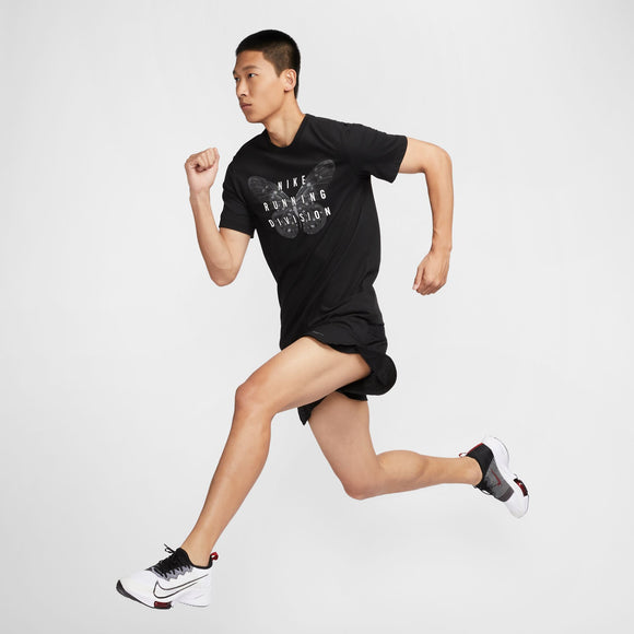 NIKE AS M NK DF TEE RUN DIVISION FV8389-010 T-SHIRT SHORT SLEEVE RUNNING (M)