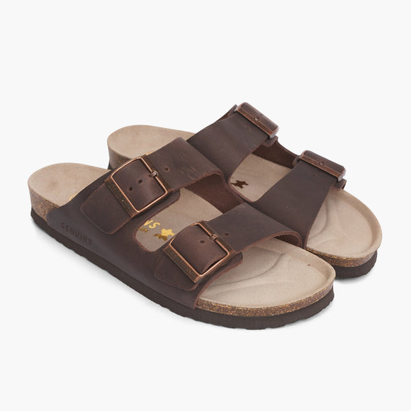 GENUINS HAWAII OILED LEATHER G100614-ABRN SANDAL (U)
