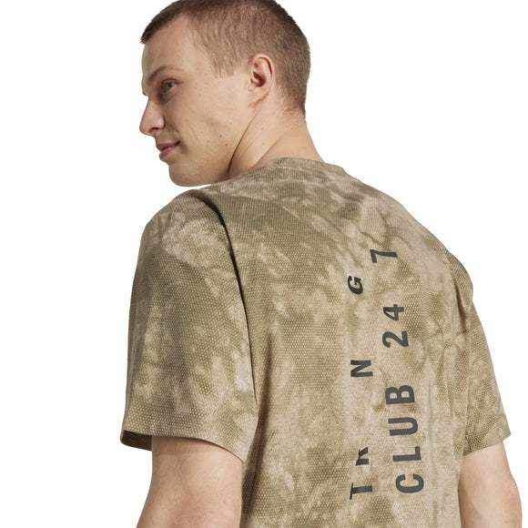 ADIDAS POWER AOP TEE JX6286 T-SHIRT SHORT SLEEVE TRAINING (M)