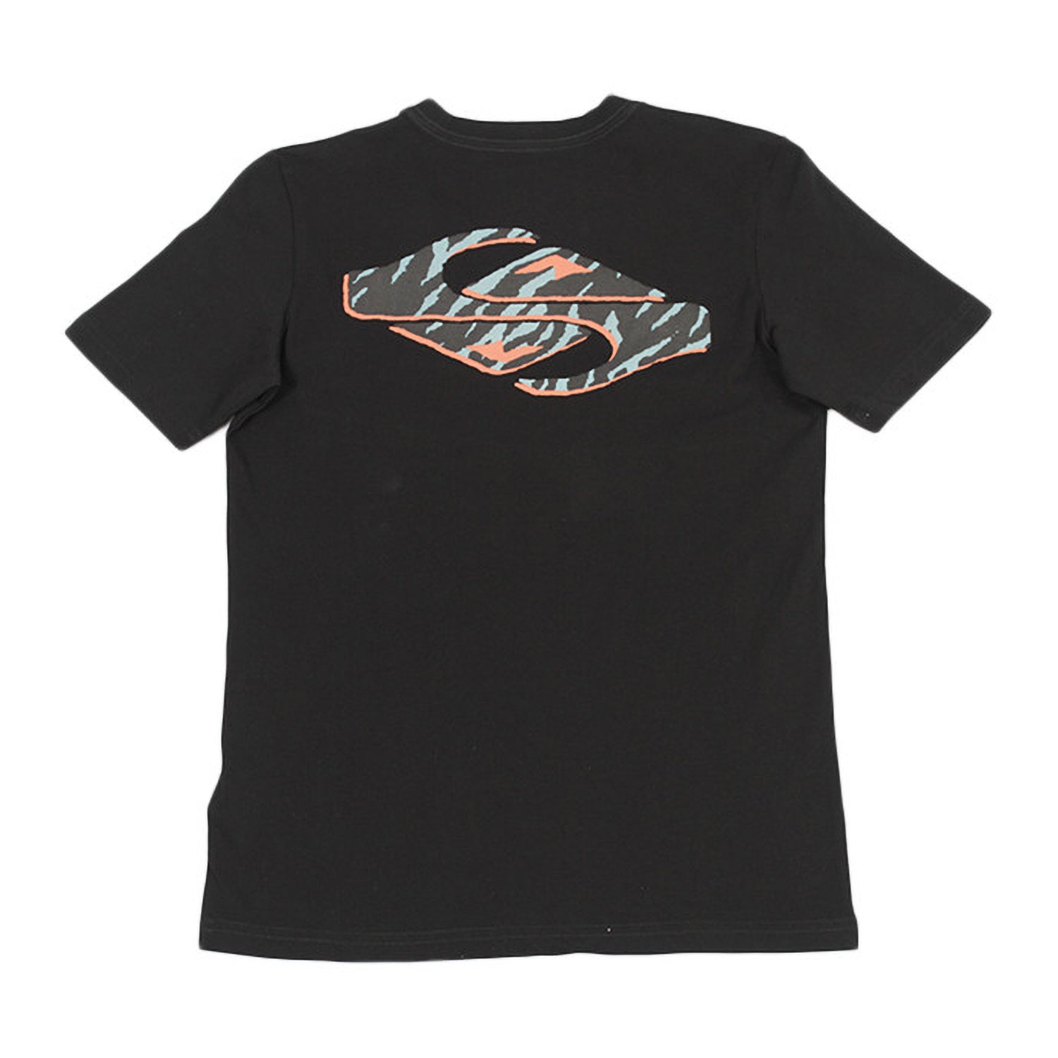 FJ SUPER SUNFADE BLACK POCKET TEE XL Sunfade Hand-Frayed Faux Two