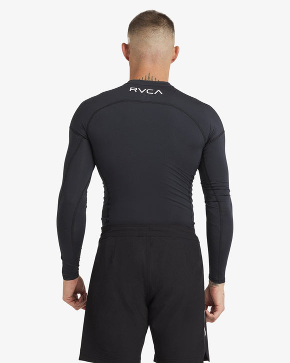 RVCA SPORT RASHGUARD  SFSH BLK AVYWR00135-BLK RASH GUARD LONG SLEEVE (M)